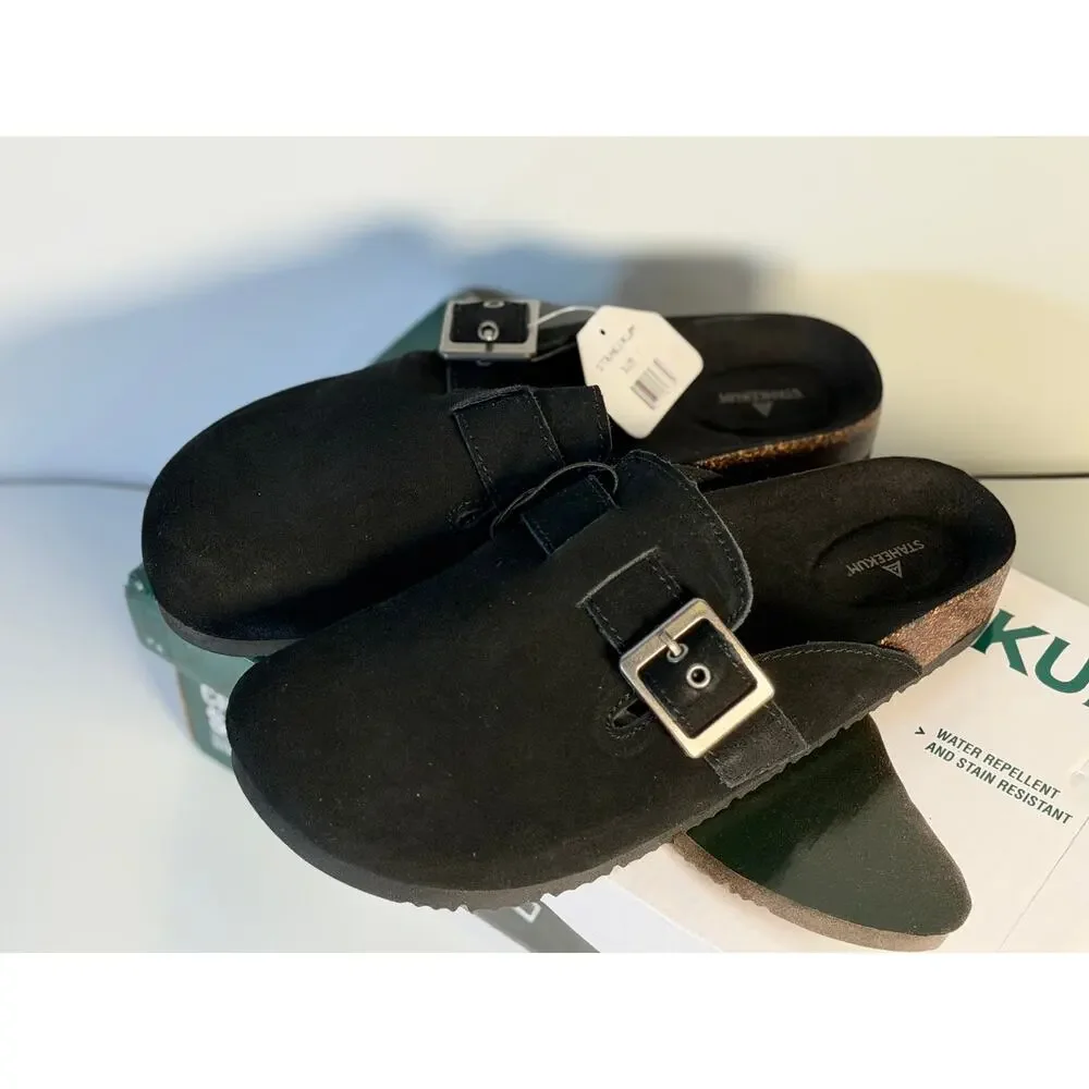 Staheekum Women’s Buckle Slip-On Clogs Black Size 7 New with Tags